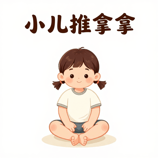 温馨场景素材：童手推拿：温暖呵护的中医理疗手绘插画