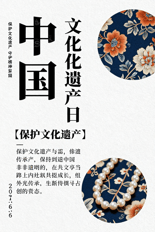 现代海报素材：中国文化遗产日：传统与现代表达融合海报