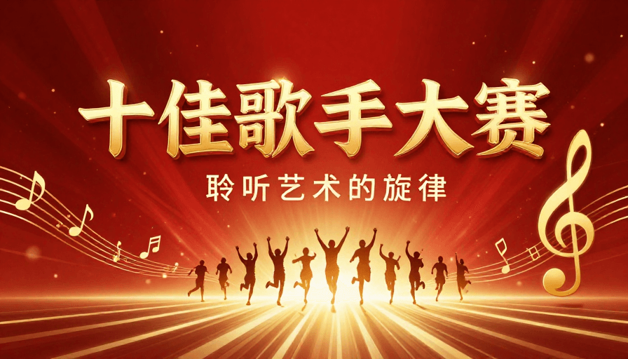 音乐赛事素材：红金庆典·十佳歌手大赛震撼登场