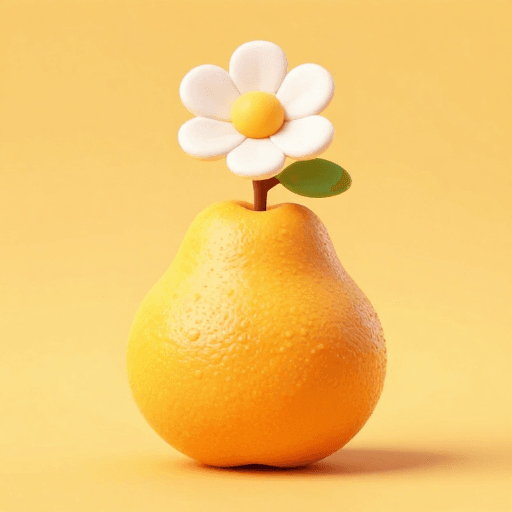 3D设计素材：动感十足的3D水果与花朵创意艺术展示