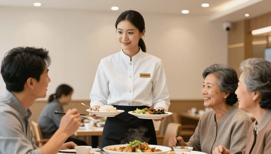 暖光环境素材：光盘行动：温馨餐厅中的文明用餐典范