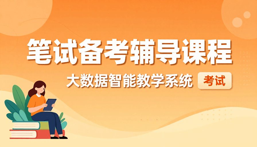 动态渐变素材：橙黄渐变科技感笔试备考课程宣传图