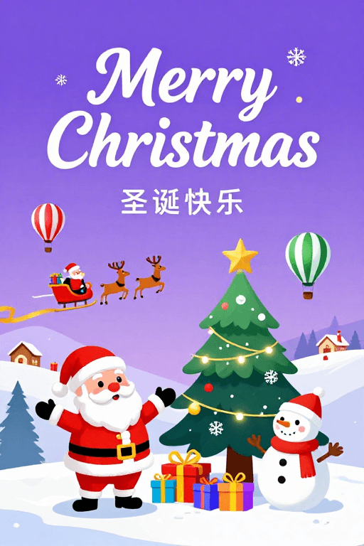 暖心设计素材：喜庆圣诞插画：温馨节日氛围与欢乐元素