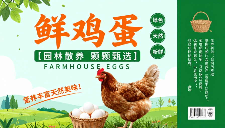 新鲜鸡蛋素材：田园生态鲜鸡蛋：园林散养 颗颗甄选