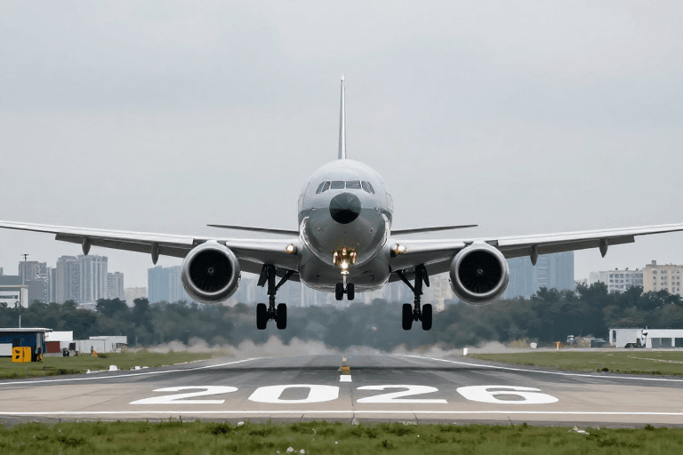 高清写实素材：银翼起飞：2026未来航空震撼启程
