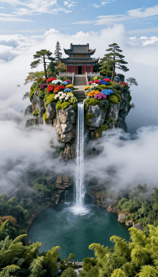 禅意意境素材：云海道观·幻境仙境