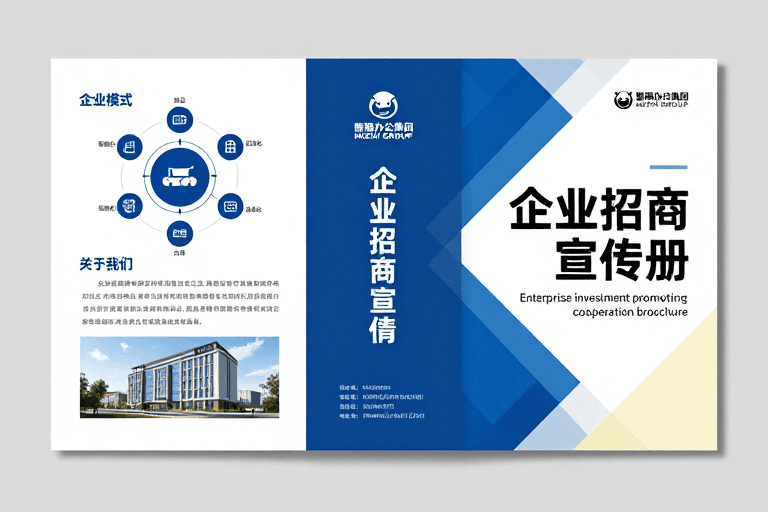蓝白配色素材：商务科技蓝白风企业招商宣传册设计