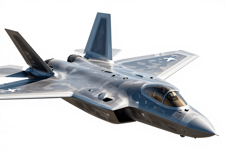 灰蓝迷彩素材：F-22‘猛禽’隐形战机特写：灰蓝迷彩与飞行员细节展示