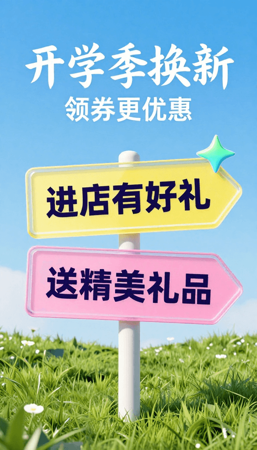促销活动素材：开学季焕新活动：进店有礼！