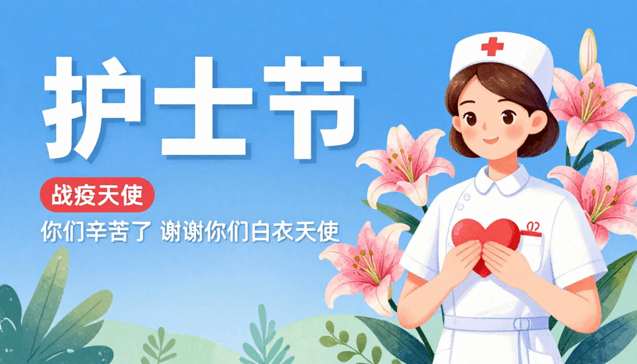 护士节素材：致敬白衣天使 护士节温馨插画海报