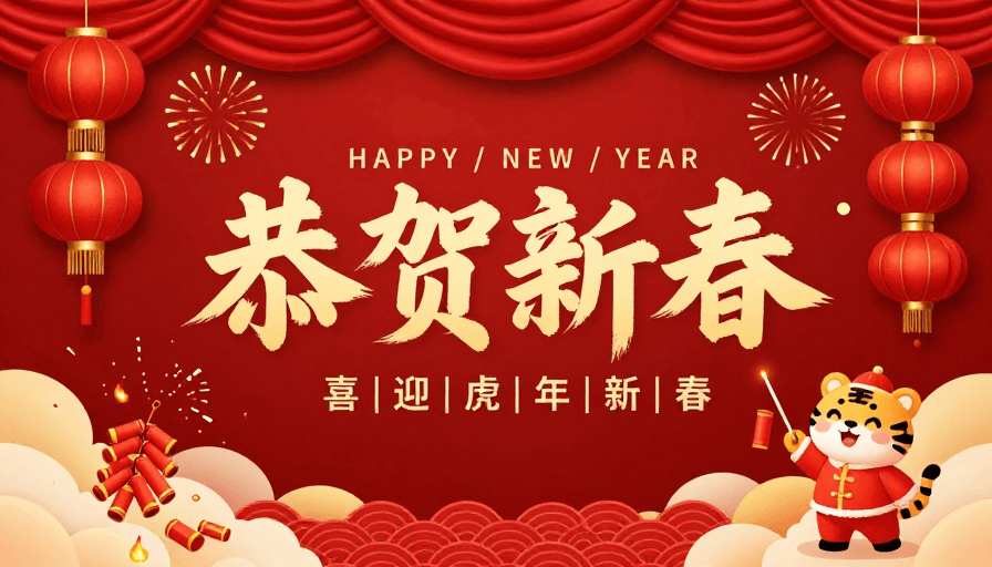 新年祝福素材：浓金红中国风春节贺岁海报设计