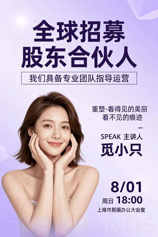 人物肖像素材：高端医美项目全球招募，共筑美丽未来