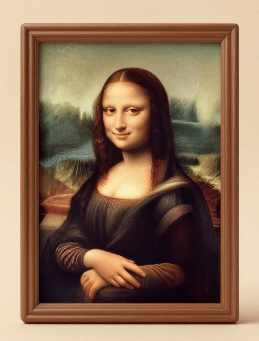 可爱插画素材：萌趣Q版蒙娜丽莎，3D超可爱画框艺术创作