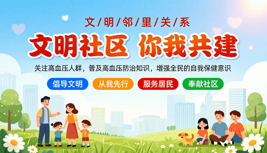 高血压防治素材：共建文明社区 健康生活共筑