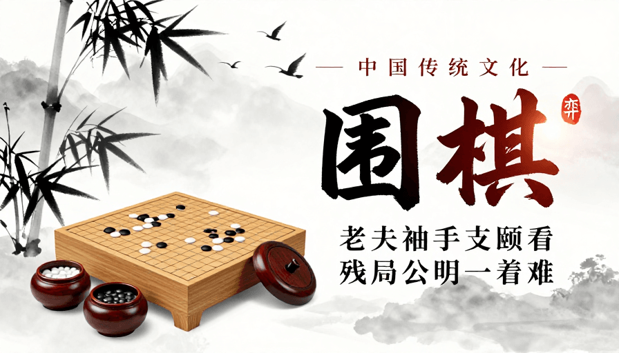 哲学意境素材：水墨围棋·东方哲理之美