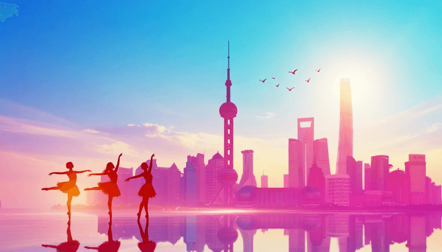 上海地标素材：超现实城市芭蕾：光影交织的上海剪影梦