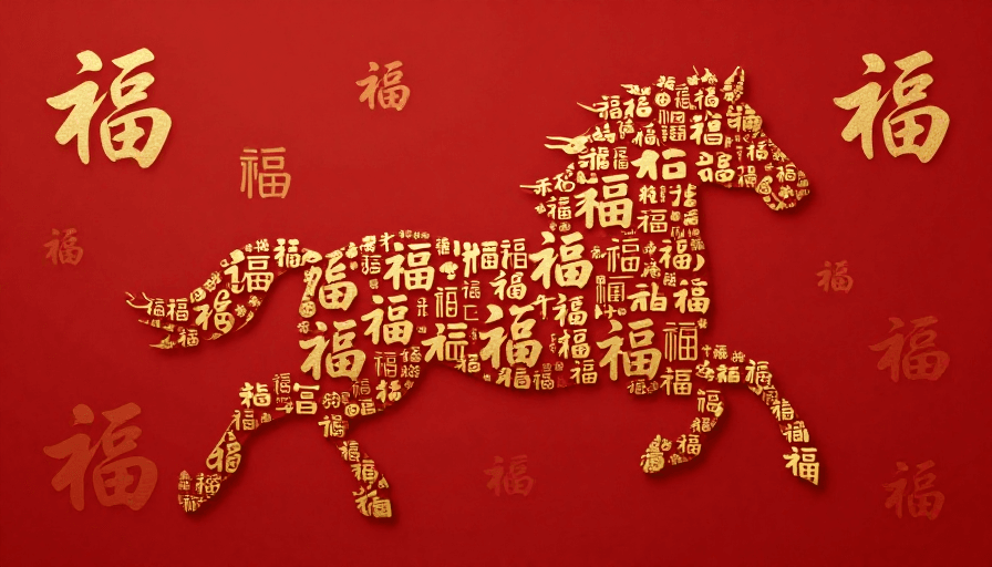 新春祝福素材：金福奔马：新春国风创意祝福图