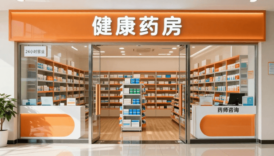 医疗宣传素材：现代健康药房高清全景图，专业医疗视觉呈现