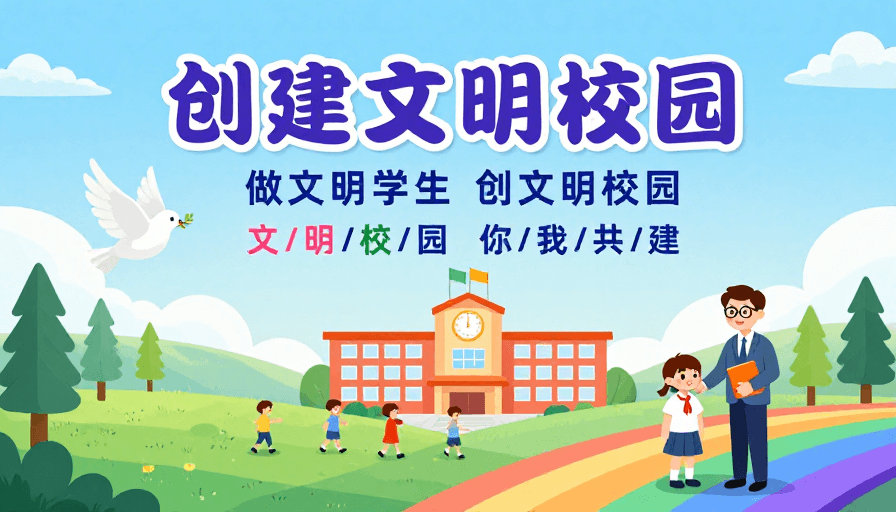 校园建设素材：共建文明校园 青春向上