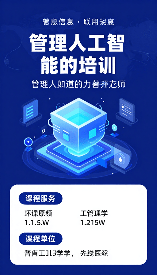 科技海报素材：智驭未来：人工智能管理培训权威指南