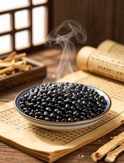温暖色调素材：古韵中医：黑豆当归的温热时光