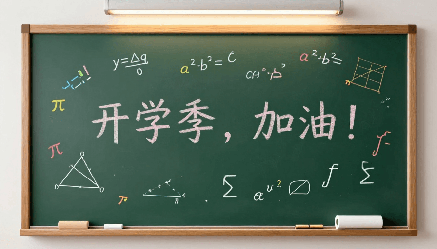 黑板设计素材：开学季激励海报：数学公式点亮学习热情