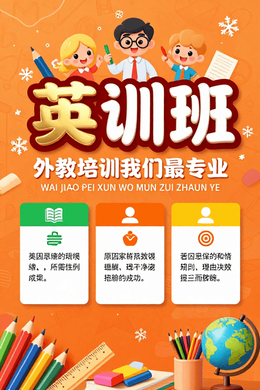 视觉营销素材：趣味外教英语培训：专业与童心的结合