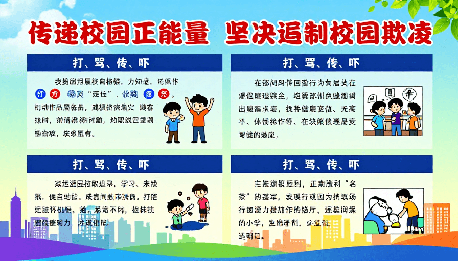 公益海报素材：传播校园正能量，坚决抵制校园欺凌