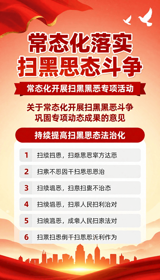 扫黑除恶素材：常态化扫黑除恶斗争成果巩固宣传海报