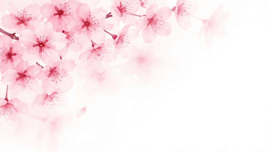 水彩风格素材：东方美学樱花水彩梦幻背景