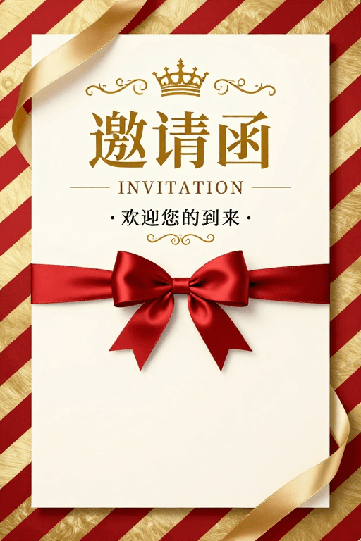宫廷风格素材：典雅奢华红金几何边框婚礼邀请函设计