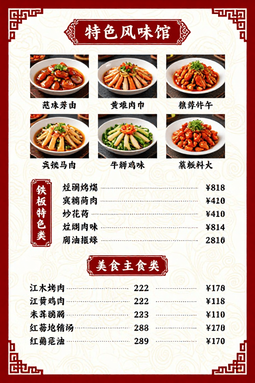 中式设计素材：典雅中式传统餐饮菜单设计