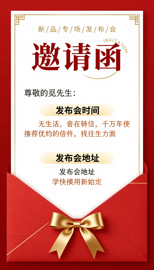中式设计素材：中式商务庆典邀请函：金红尊贵设计