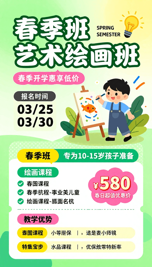 艺术课程素材：春日萌趣·儿童艺术绘画招募