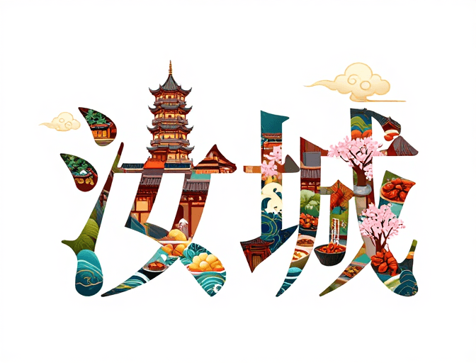 美食符号素材：汝城地标美食字体艺术设计