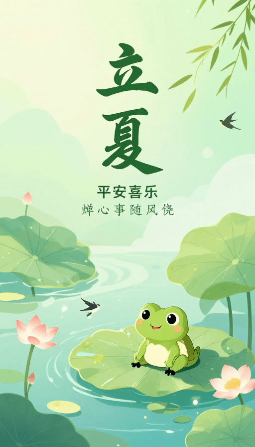 立夏素材：立夏时节：蝉鸣蛙声伴好运，幸福绿荫绕身旁