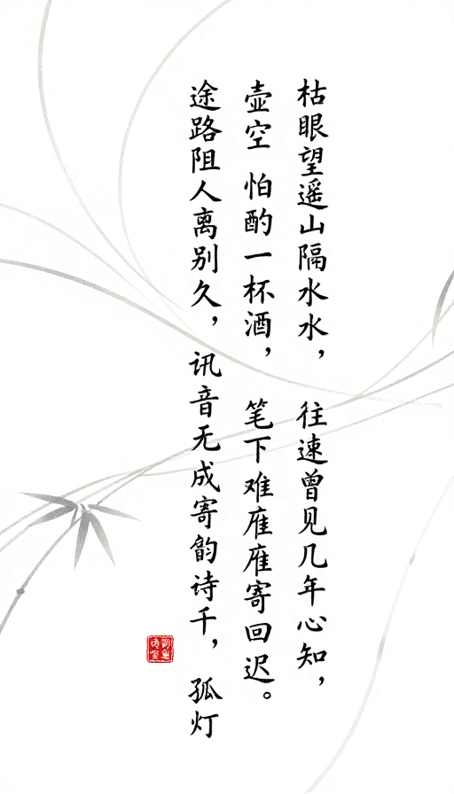 抽象插画素材：诗意旅程：水墨风抽象诗画