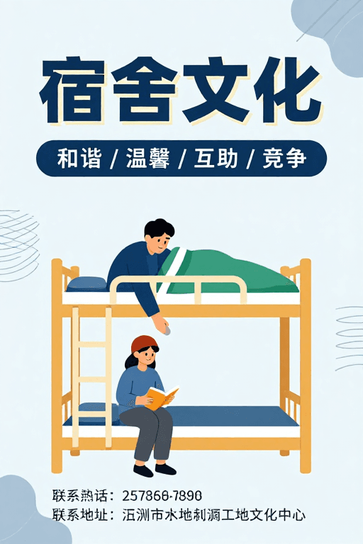 宿舍文化素材：清新校园·宿舍文化建设宣传海报