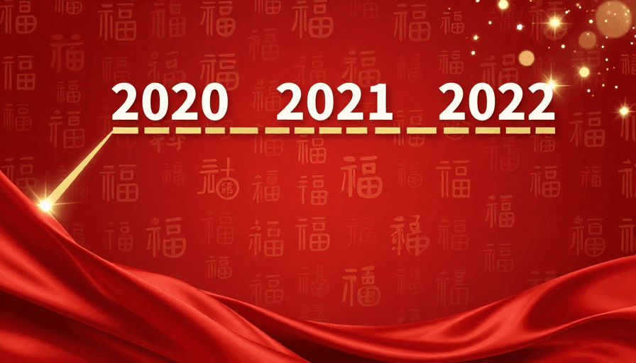 中国红素材：红金喜庆新年背景：传统书法与时间轴融合设计