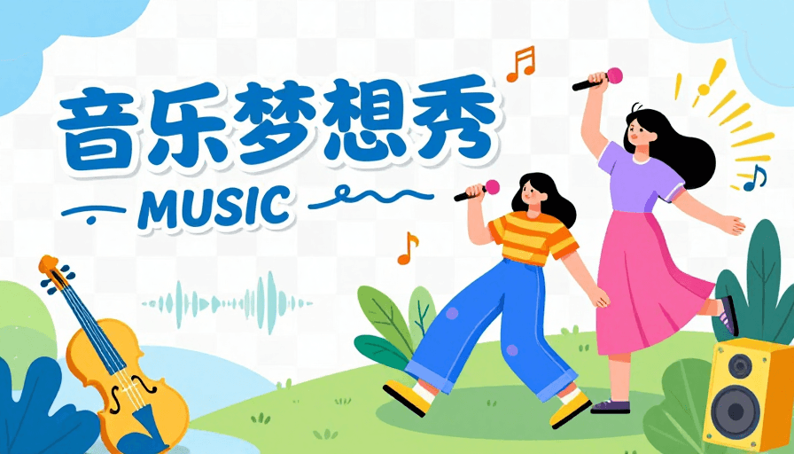 卡通人物素材：青春活力音乐节：梦想闪耀的嘉年华
