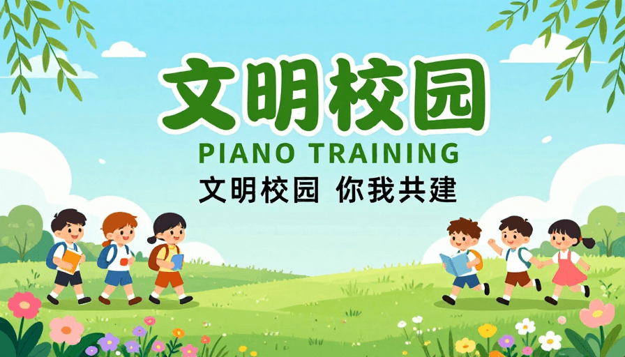公益宣传素材：清新校园文明海报，共建美好教育空间