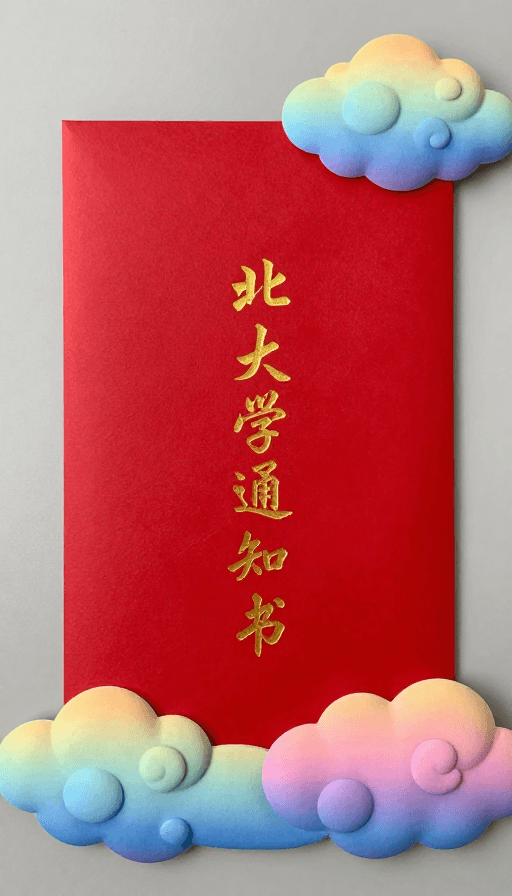 录取通知书素材：七彩祥云间北大录取通知书惊喜送达