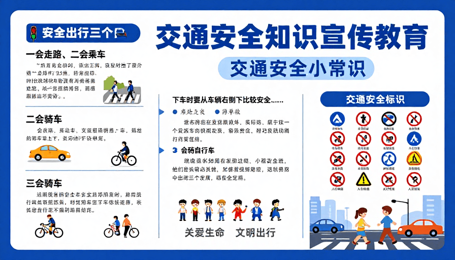 清新设计素材：清新专业的交通安全知识宣传海报