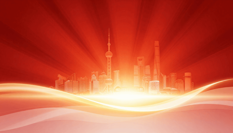 城市剪影素材：现代庆典光影城市剪影背景图