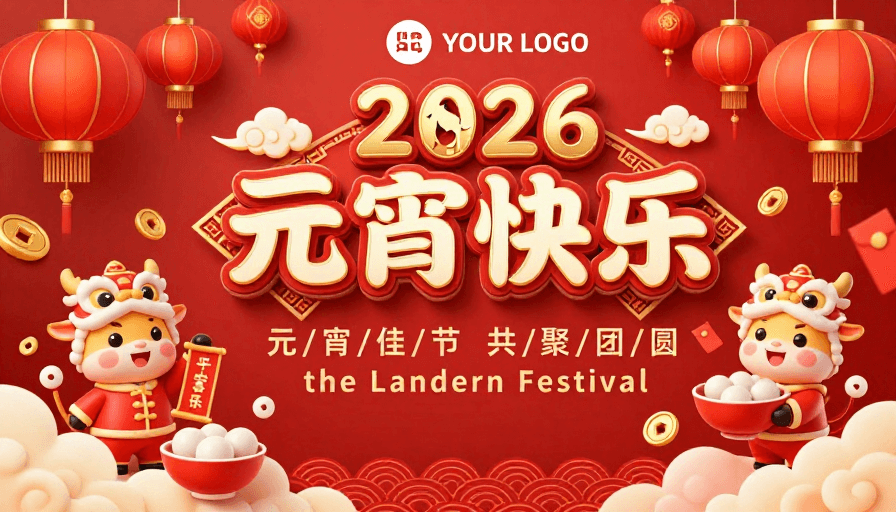 立体设计素材：2026元宵佳节·中国风立体贺卡