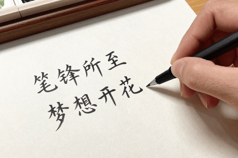 创意表达素材：笔锋挥洒间，梦想如花绽放的艺术境界